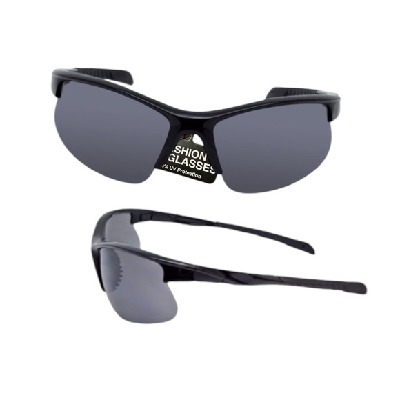 Sports Wrap Semi Rim Sunglasses - Picture 7 of 7